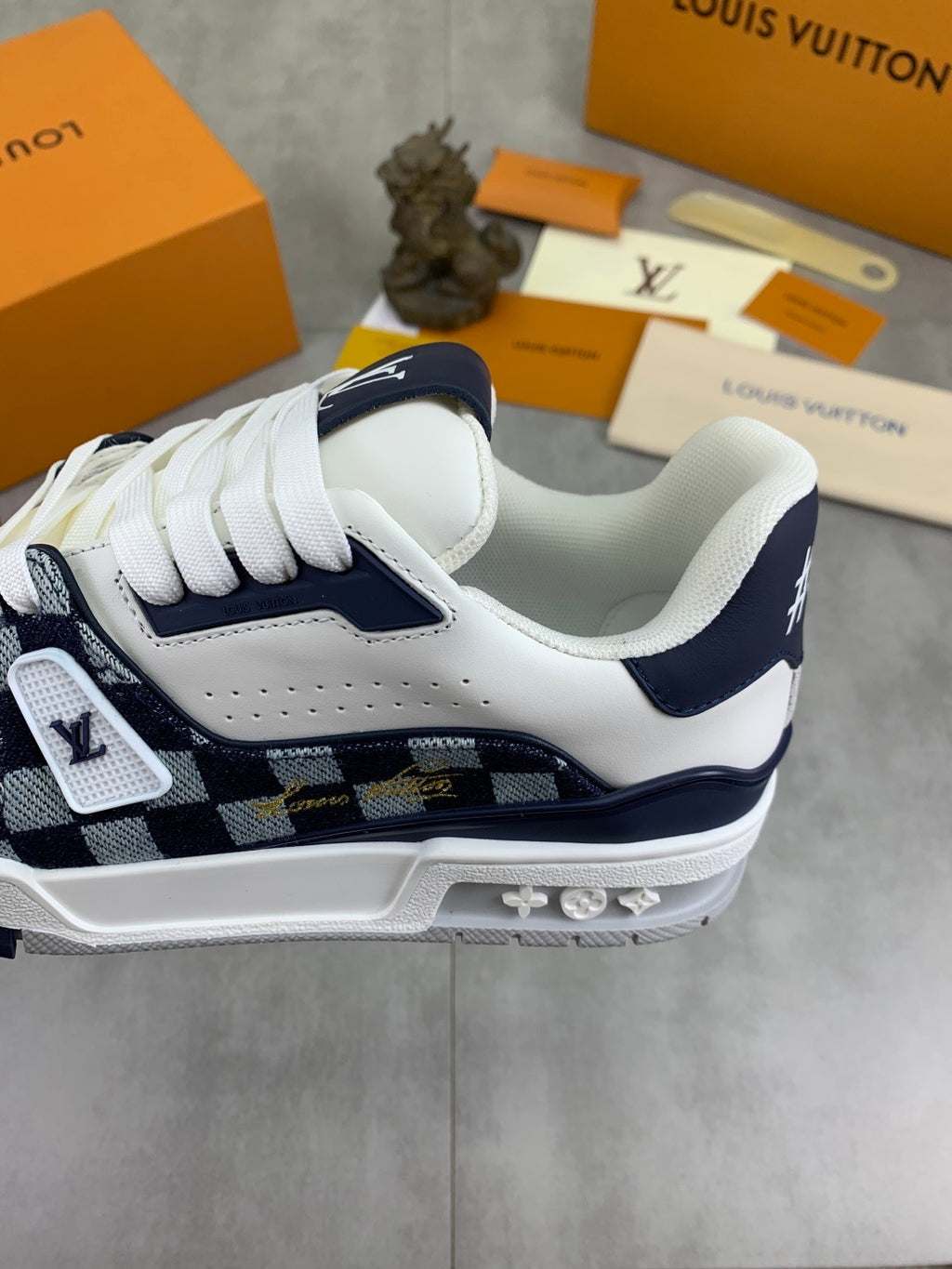 LOUIS VUITTON TRAINER AZUL TELA