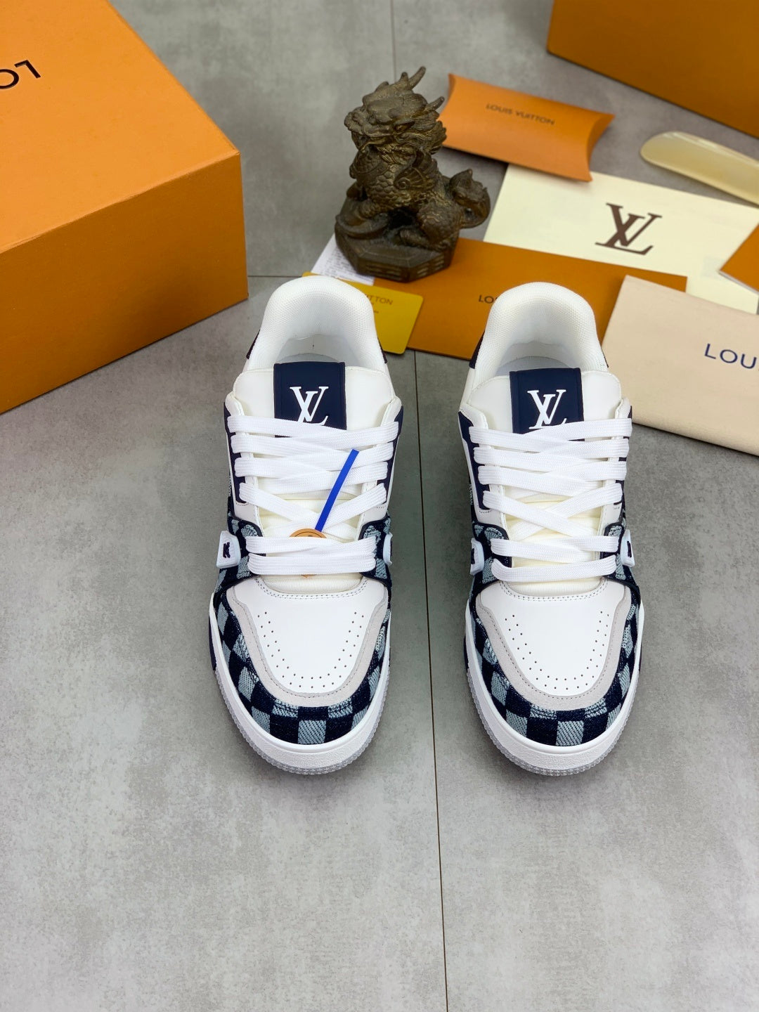LOUIS VUITTON TRAINER AZUL TELA