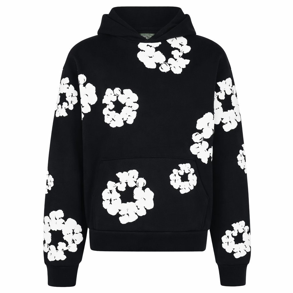 DENIM TEARS HOODIE NEGRO/BLANCO